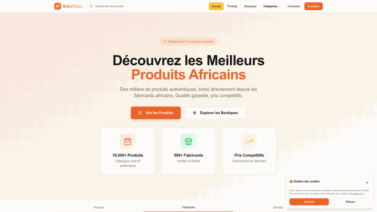 BokaTrade — site créé par un apprenant
