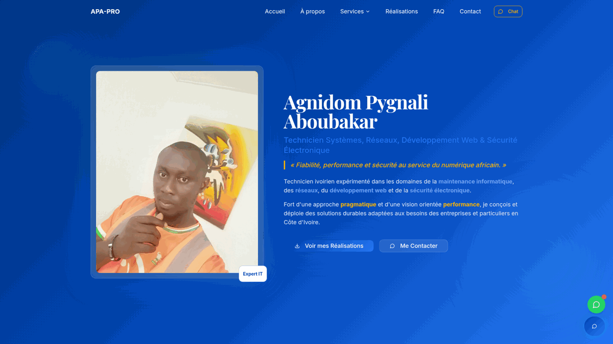 APA-PRO — site créé par un apprenant