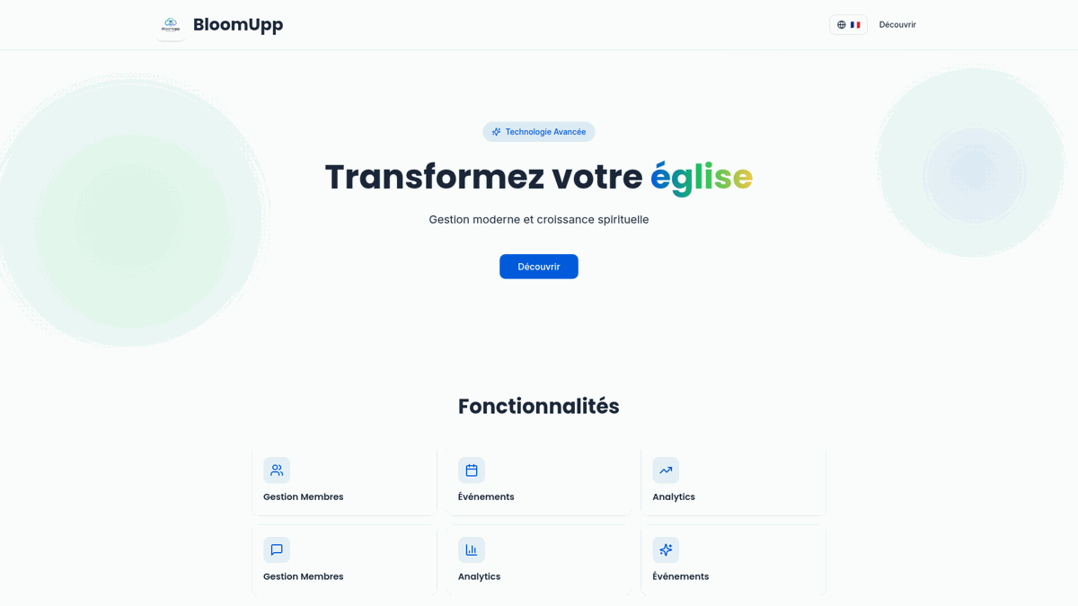 BloomUpp — site créé par un apprenant
