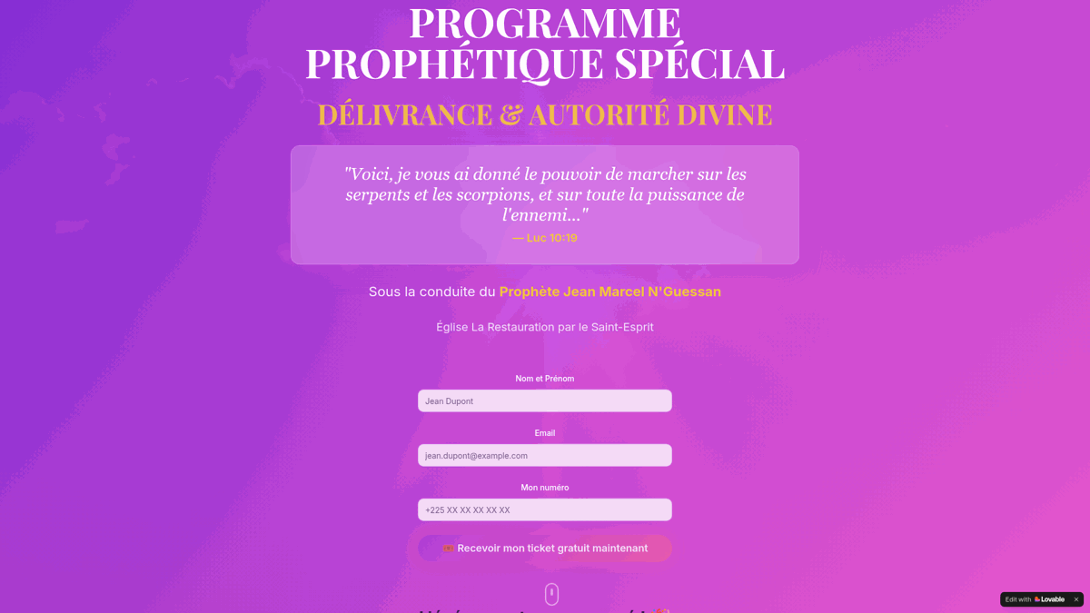 Autorité Divine — site créé par un apprenant
