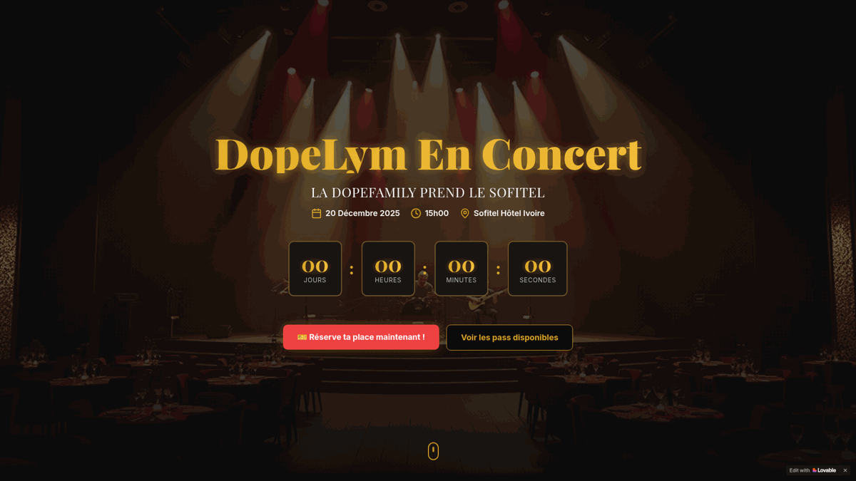 DopeLym Concert — site créé par un apprenant