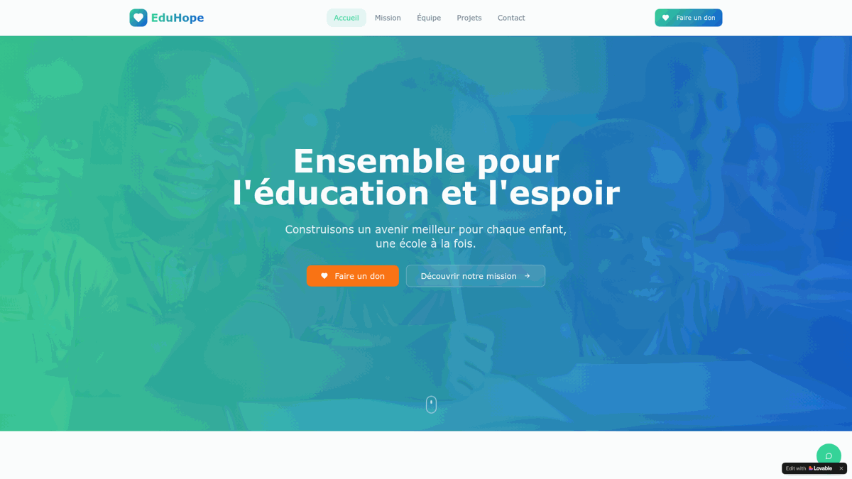 EduHope — site créé par un apprenant