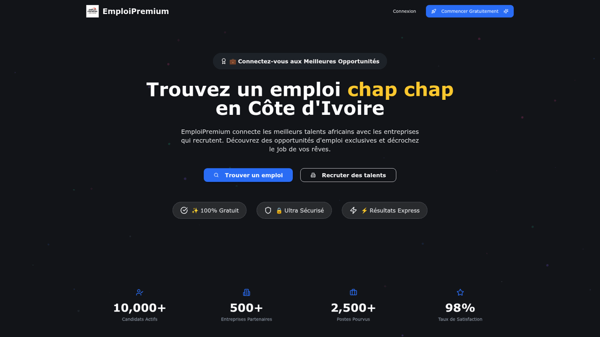 Emploi Premium — site créé par un apprenant