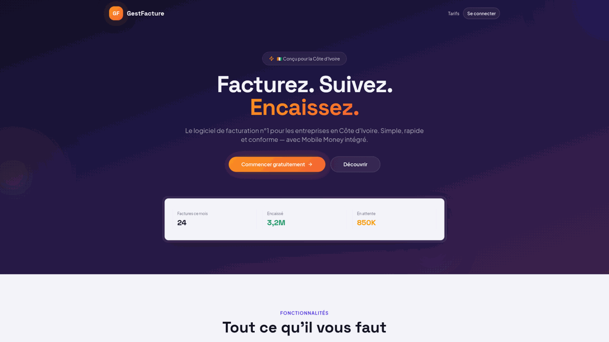 GestFacture — site créé par un apprenant
