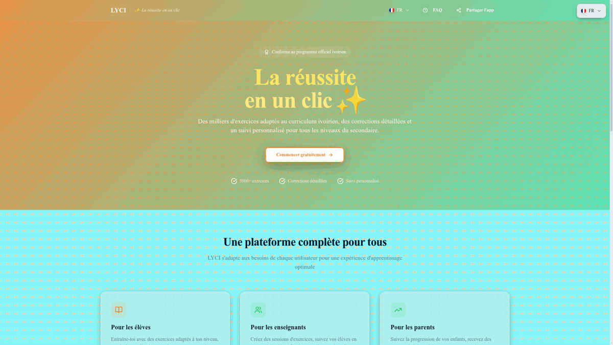 Lycée Ivoirien — site créé par un apprenant