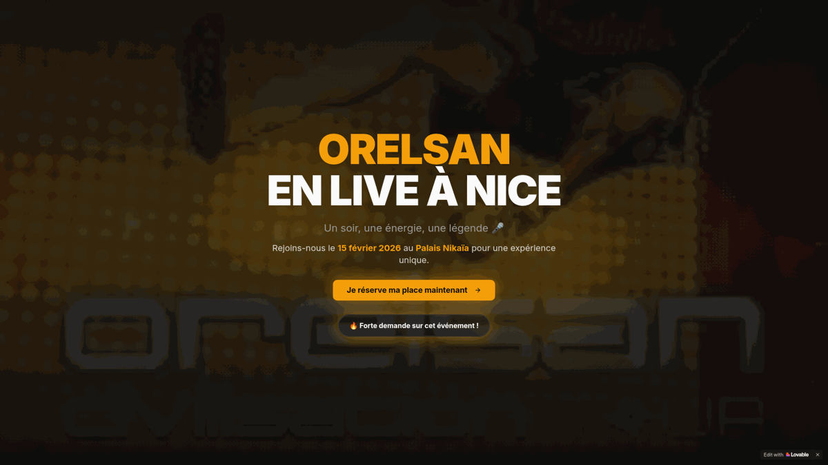 Orelsan Live — site créé par un apprenant