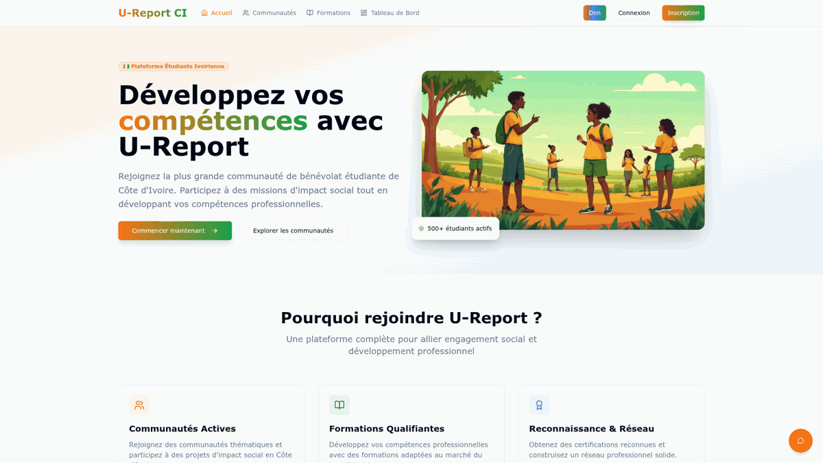 U-Report CI — site créé par un apprenant